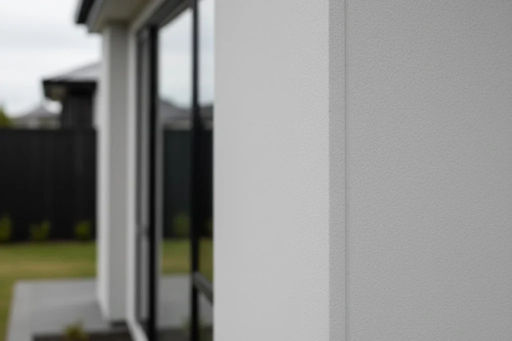 Vertical panel exterior wall showing precision installation by cladding Auckland specialists.