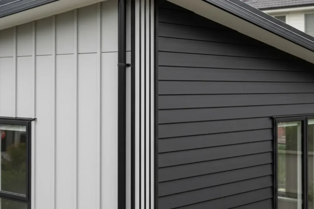 Home Recladding North Shore featuring mixed cladding profiles completed by experienced contractors.