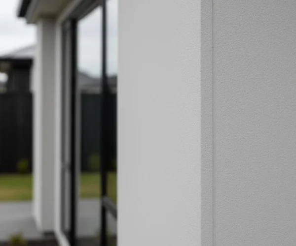Vertical panel exterior wall showing precision installation by cladding Auckland specialists.